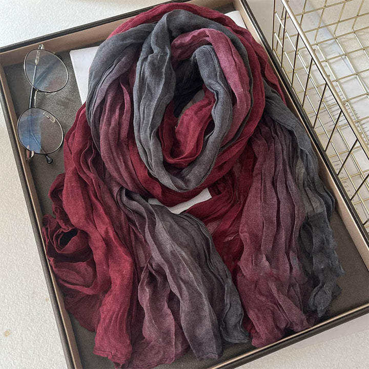 Dünner Damenschal mit Farbverlauf und einfarbiger Farbe
