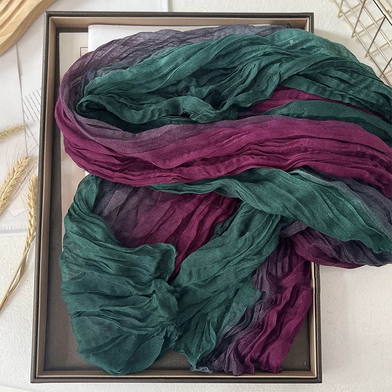 Dünner Damenschal mit Farbverlauf und einfarbiger Farbe