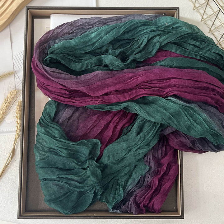 Dünner Damenschal mit Farbverlauf und einfarbiger Farbe