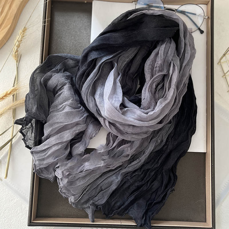 Dünner Damenschal mit Farbverlauf und einfarbiger Farbe