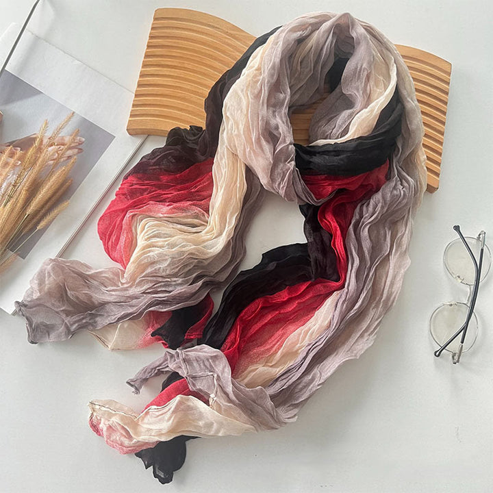 Dünner Damenschal mit Farbverlauf und einfarbiger Farbe