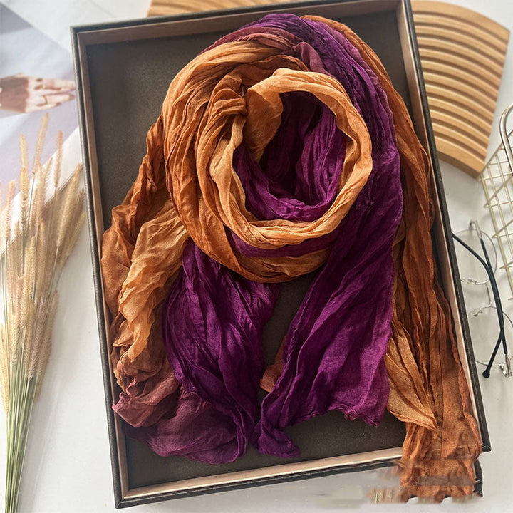 Dünner Damenschal mit Farbverlauf und einfarbiger Farbe