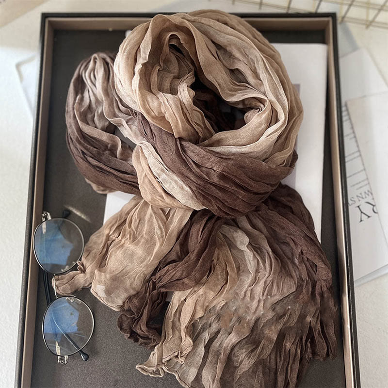 Dünner Damenschal mit Farbverlauf und einfarbiger Farbe