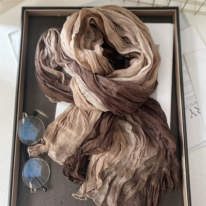 Dünner Damenschal mit Farbverlauf und einfarbiger Farbe
