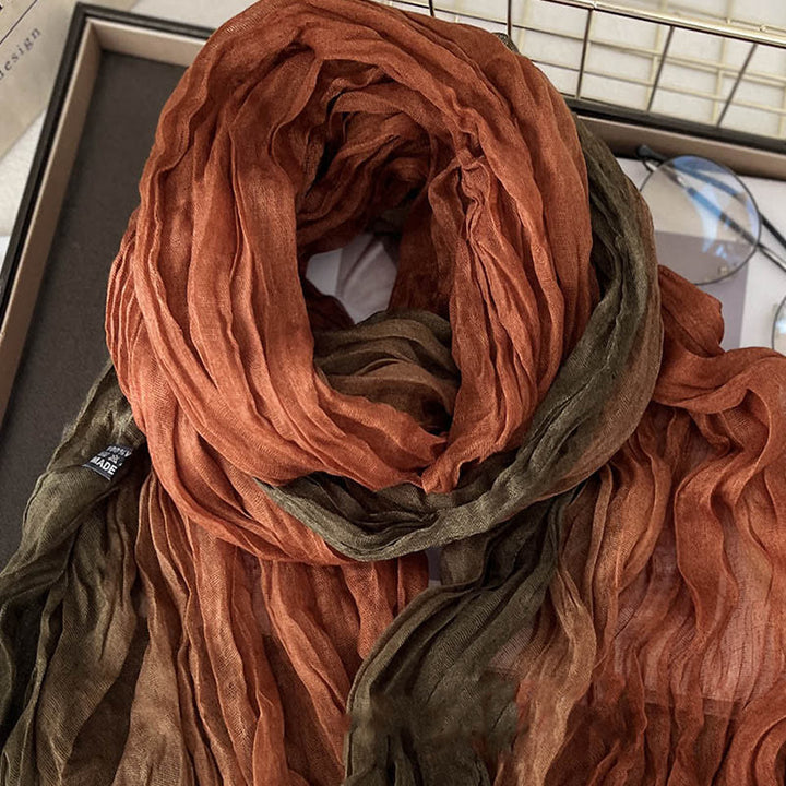 Dünner Damenschal mit Farbverlauf und einfarbiger Farbe