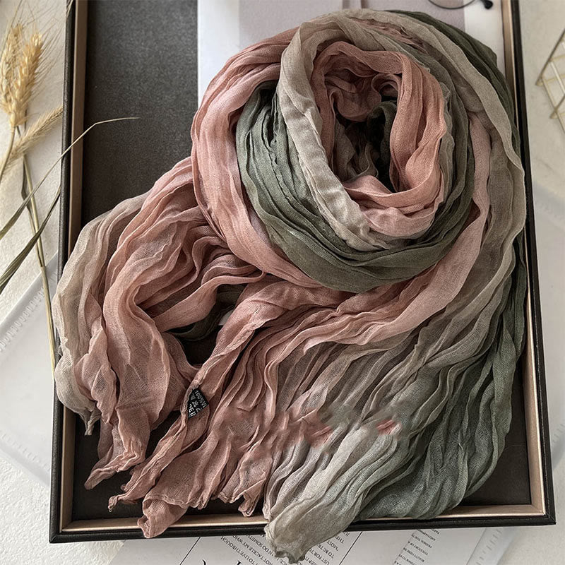 Dünner Damenschal mit Farbverlauf und einfarbiger Farbe