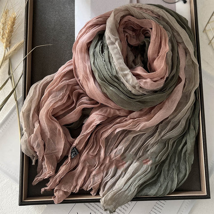 Dünner Damenschal mit Farbverlauf und einfarbiger Farbe