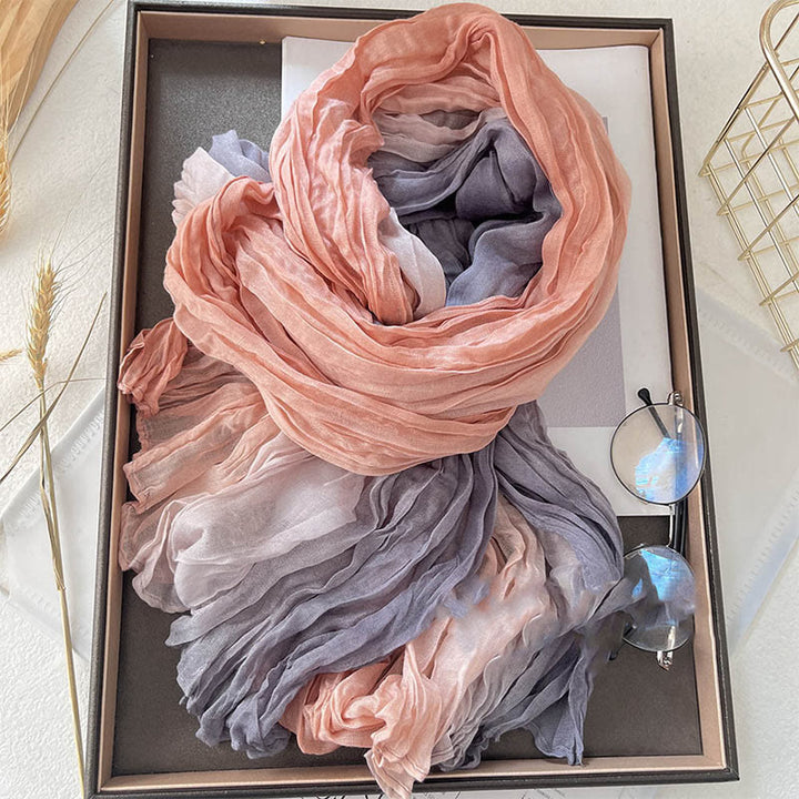 Dünner Damenschal mit Farbverlauf und einfarbiger Farbe