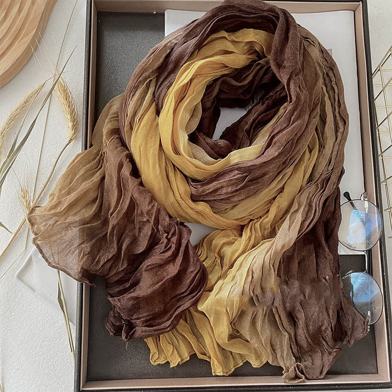 Dünner Damenschal mit Farbverlauf und einfarbiger Farbe