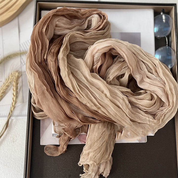 Dünner Damenschal mit Farbverlauf und einfarbiger Farbe