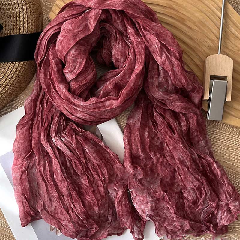 Dünner Retro-Schal in Batikfarbe für Damen
