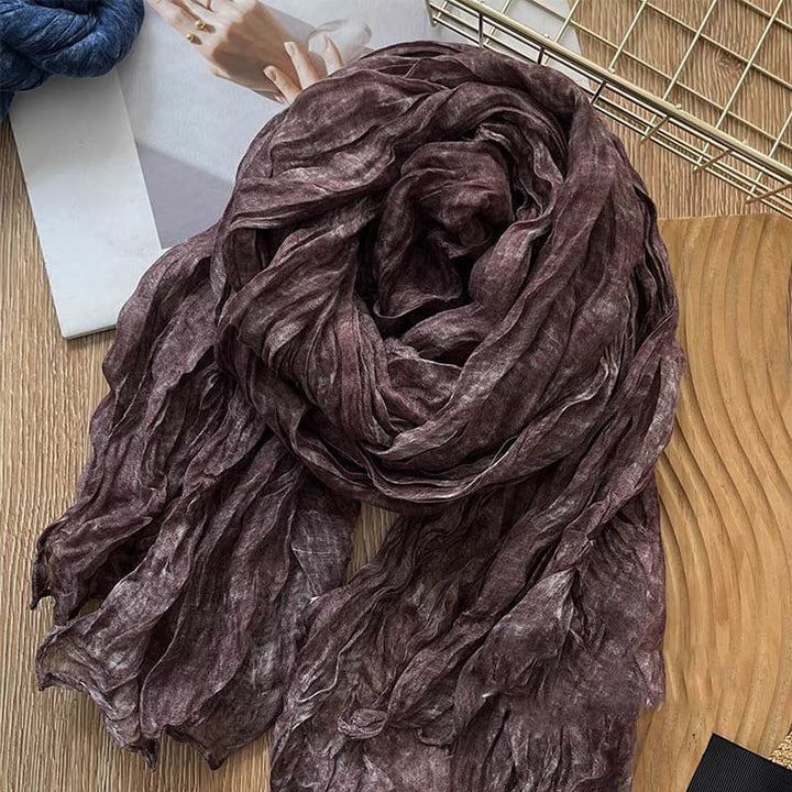 Dünner Retro-Schal in Batikfarbe für Damen
