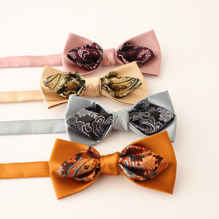 Zweilagige Satinfliege mit Paisleymuster und verstellbarem Riemen