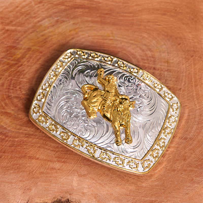 Gold & Silber Reiten DIY große Schnalle Ledergürtel - image 2