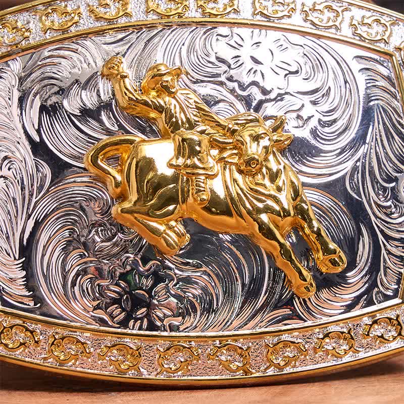 Gold & Silber Reiten DIY große Schnalle Ledergürtel - image 4