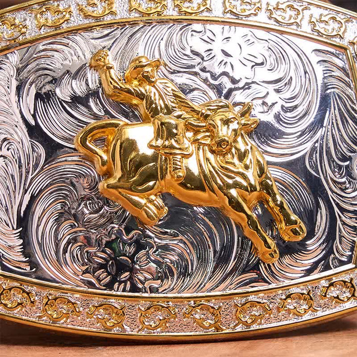 Gold & Silber Reiten DIY große Schnalle Ledergürtel - image 4