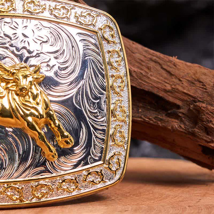 Gold & Silber Reiten DIY große Schnalle Ledergürtel - image 5