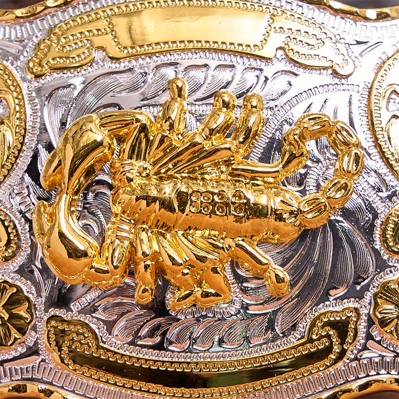 Gold Silber Floral Skorpion DIY Schnalle Ledergürtel - image 4