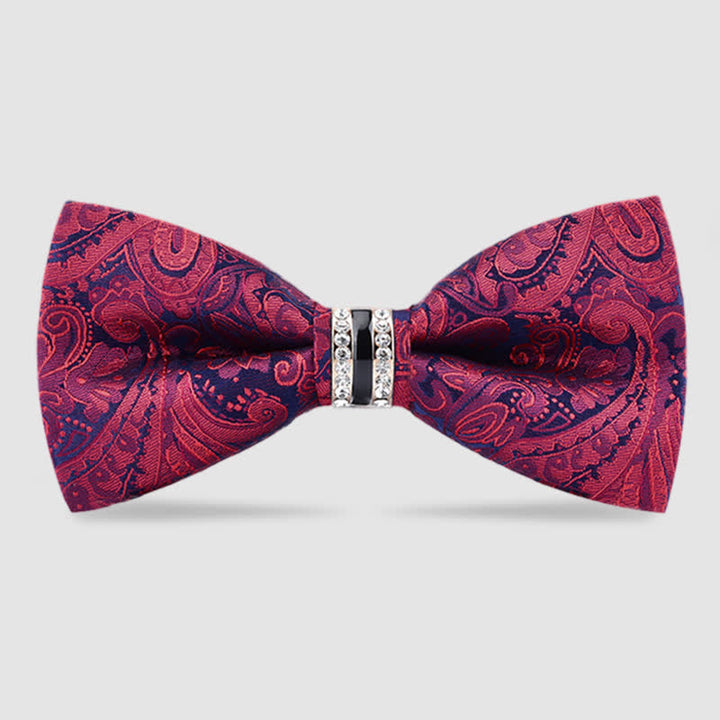 Herren Fliege mit Blumen Paisley, Streifen und Strass