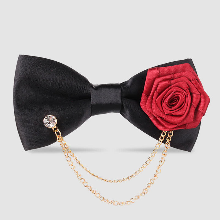 Elegante Herrenfliege mit Rosé-Gold-Kettenverzierung