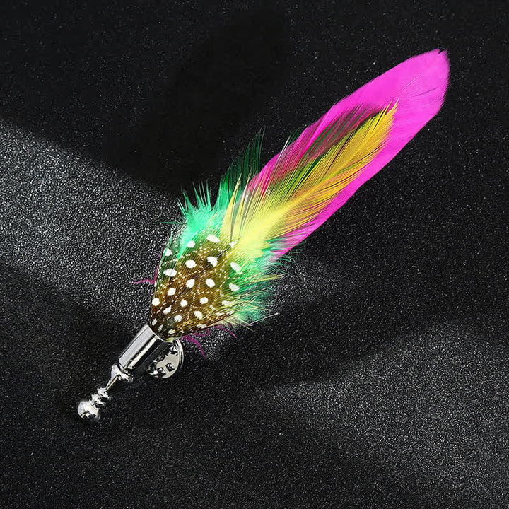 Unisex Klassische Hochzeit Party Bunte Pfau Feder Brosche