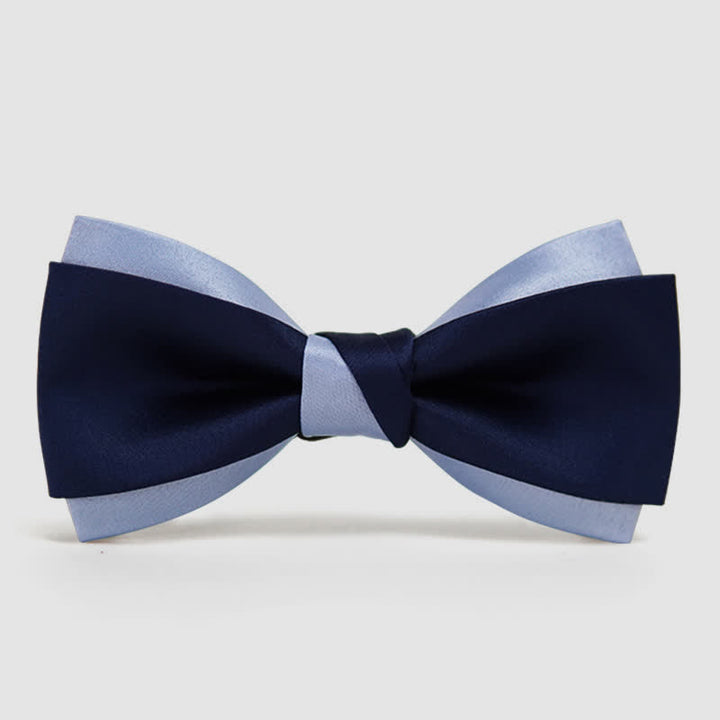 Herren zweifarbige doppellagige Fliege - Blau - image 6