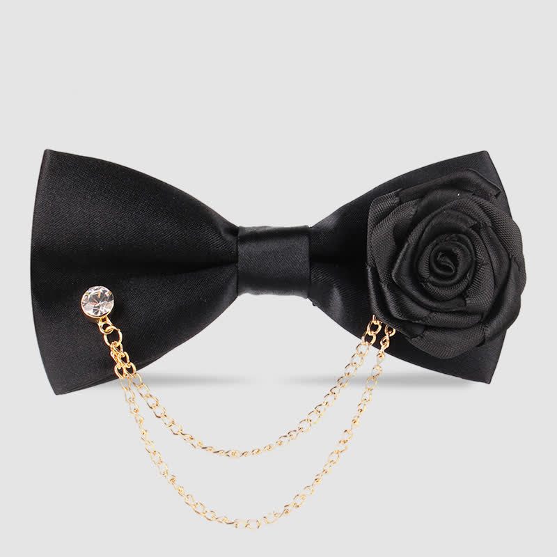 Elegante Herrenfliege mit Rosé-Gold-Kettenverzierung