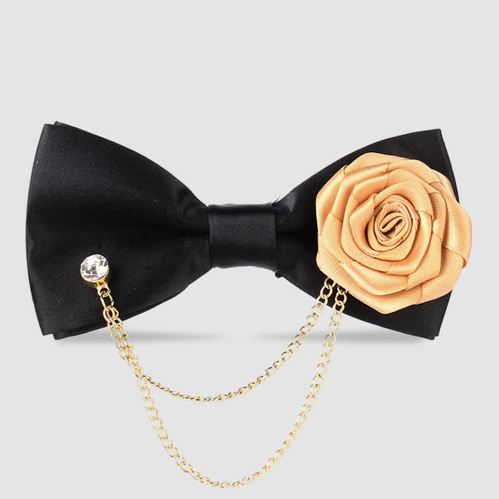 Elegante Herrenfliege mit Rosé-Gold-Kettenverzierung