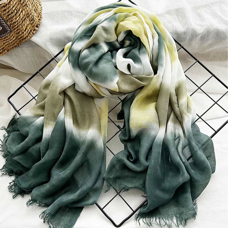 Leichter Schal mit Batik-Kunstdruck für Damen, dünn