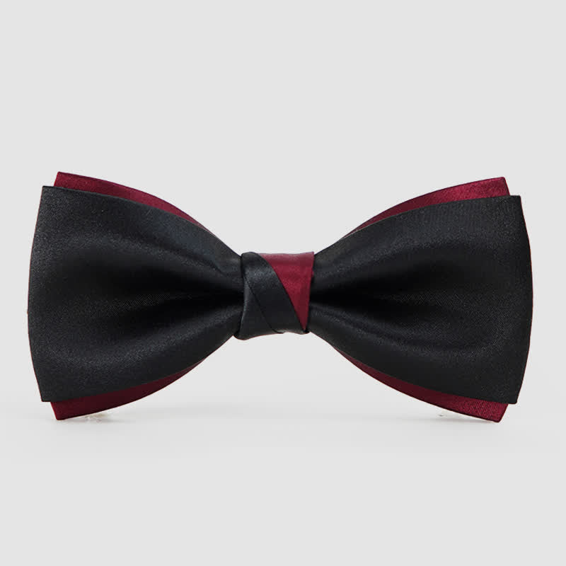 Elegante schwarze und rote doppellagige Fliege für Herren