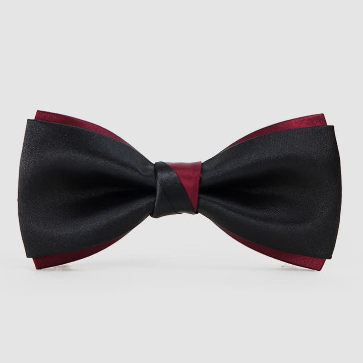 Elegante schwarze und rote doppellagige Fliege für Herren