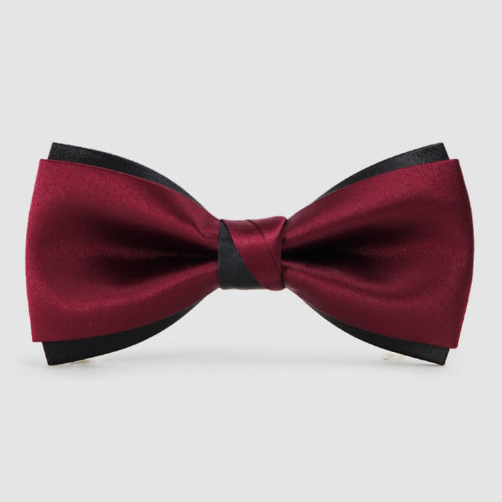 Elegante schwarze und rote doppellagige Fliege für Herren