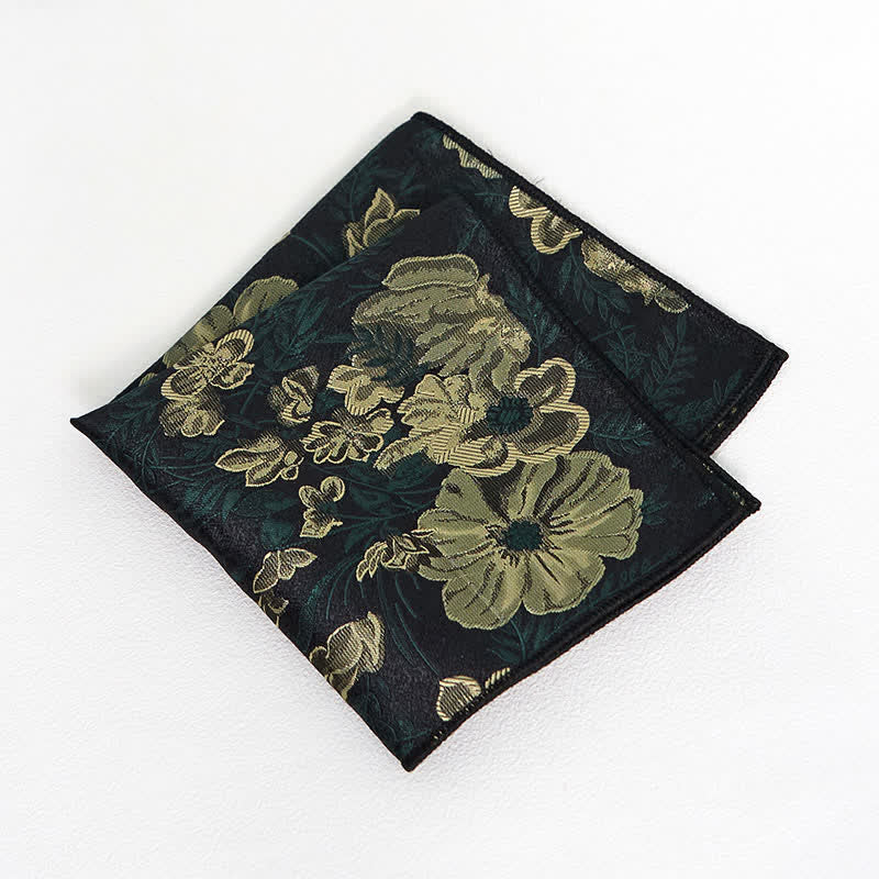 Herren Krawatte mit Blumenmuster in Waldgrün 
