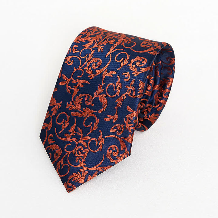 3er-Set Herren-Krawatten Orange Vine &amp; Navy 