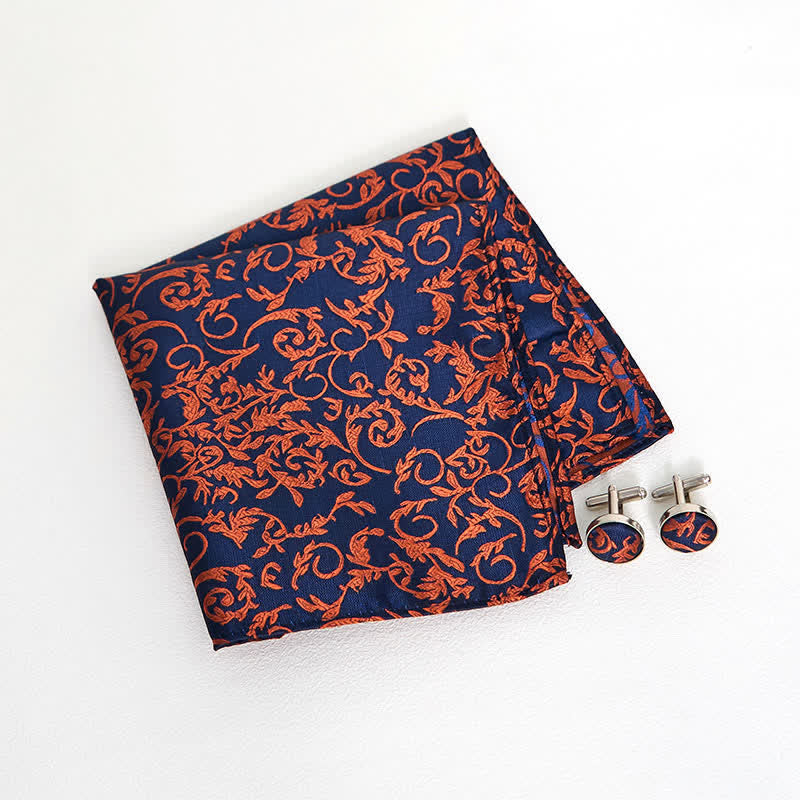 3er-Set Herren-Krawatten Orange Vine &amp; Navy 