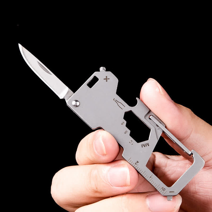 6 in 1 EDC Outdoor Tragbares Werkzeug Klapp Mini Messer Schlüsselanhänger