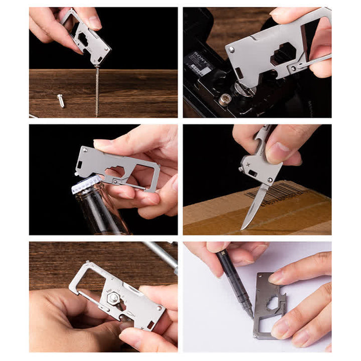 6 in 1 EDC Outdoor Tragbares Werkzeug Klapp Mini Messer Schlüsselanhänger