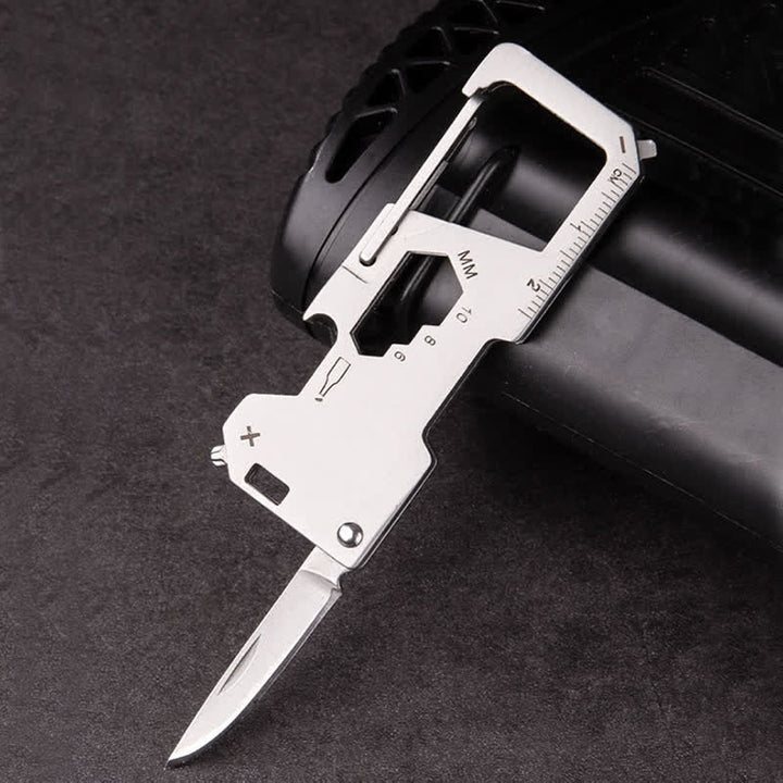 6 in 1 EDC Outdoor Tragbares Werkzeug Klapp Mini Messer Schlüsselanhänger