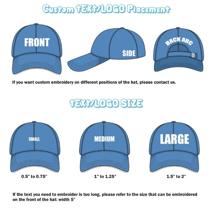 Bedrucken Sie Ihre Baseballkappe mit Ihrem individuellen Text