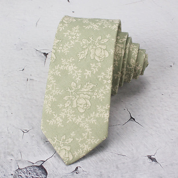 Herren-Krawatte aus Polyester mit Blumenmuster in Hellfarbe - Grün - image 0