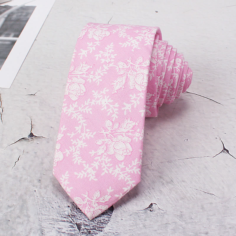 Herren-Frühlingskrawatte mit Blumenmuster aus Polyester, hellfarbig - Rosa - image 1
