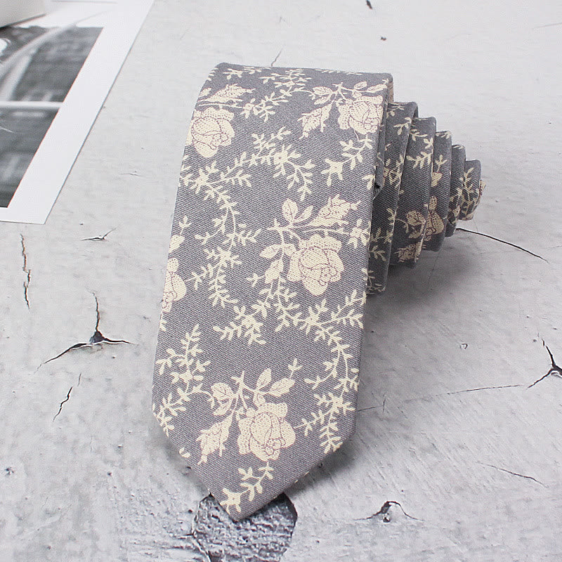 Herren-Krawatte aus Polyester mit Blumenmuster in Hellfarbe - Grau - image 4