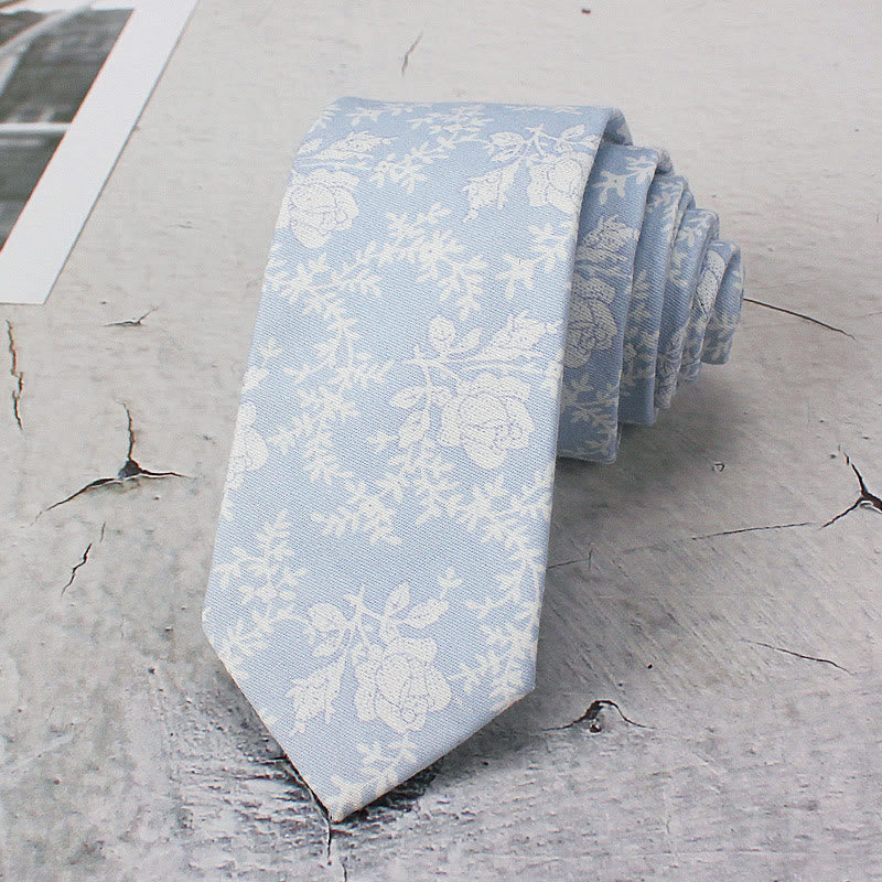 Herren-Krawatte aus Polyester mit Blumenmuster in Hellfarbe