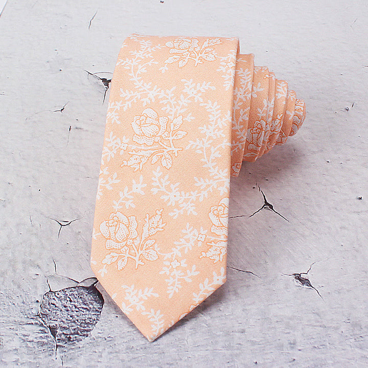 Herren-Krawatte aus Polyester mit Blumenmuster in Hellfarbe