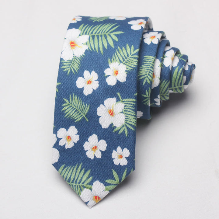 Herren-Krawatte aus Polyester mit blühenden Blumen