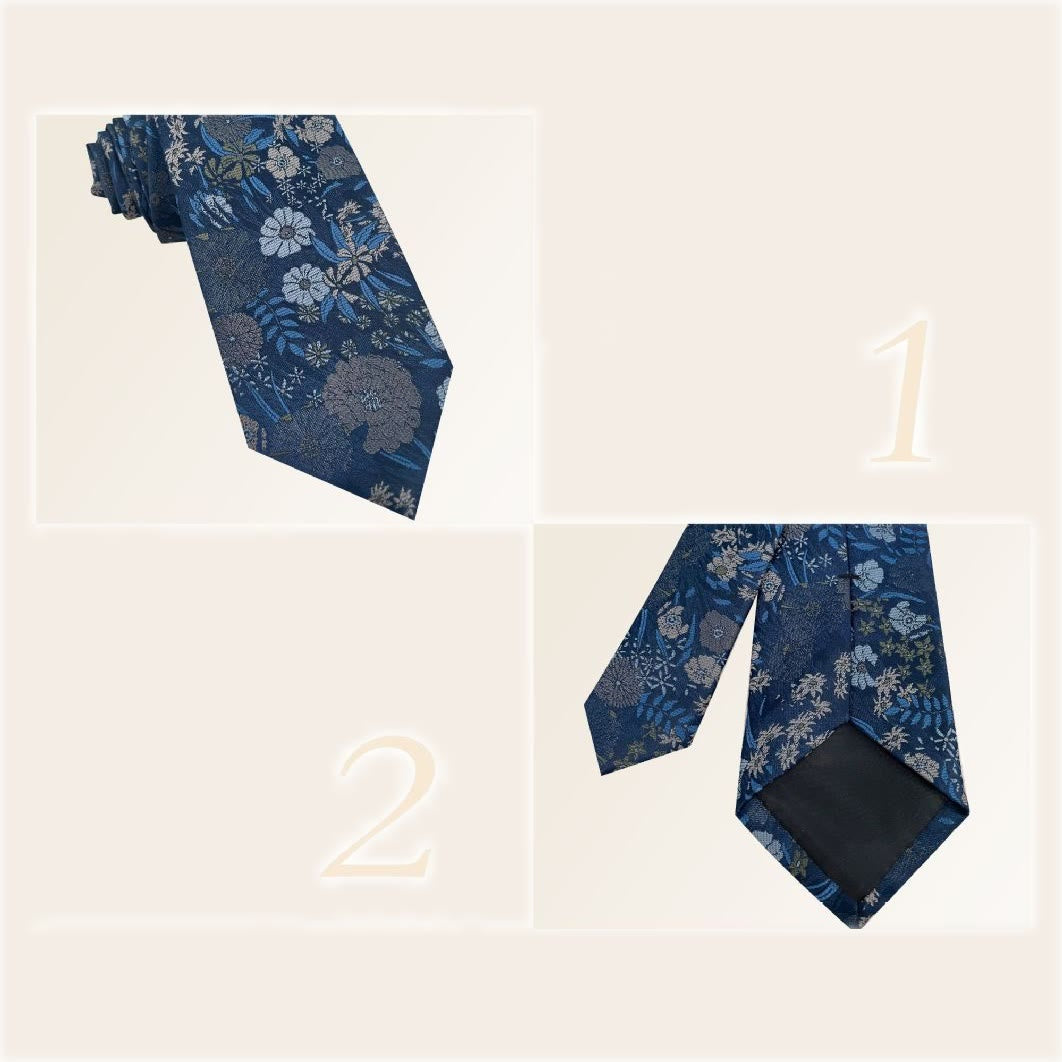 Herren-Krawatte aus Polyester im Urlaubsstil mit Blumenmuster - image 2