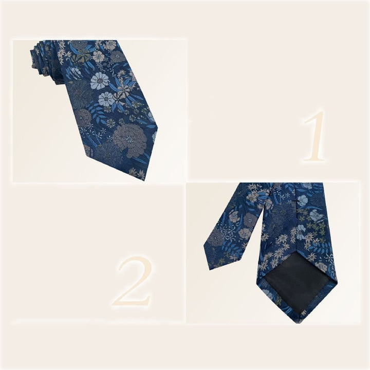 Herren-Krawatte aus Polyester im Urlaubsstil mit Blumenmuster - image 2