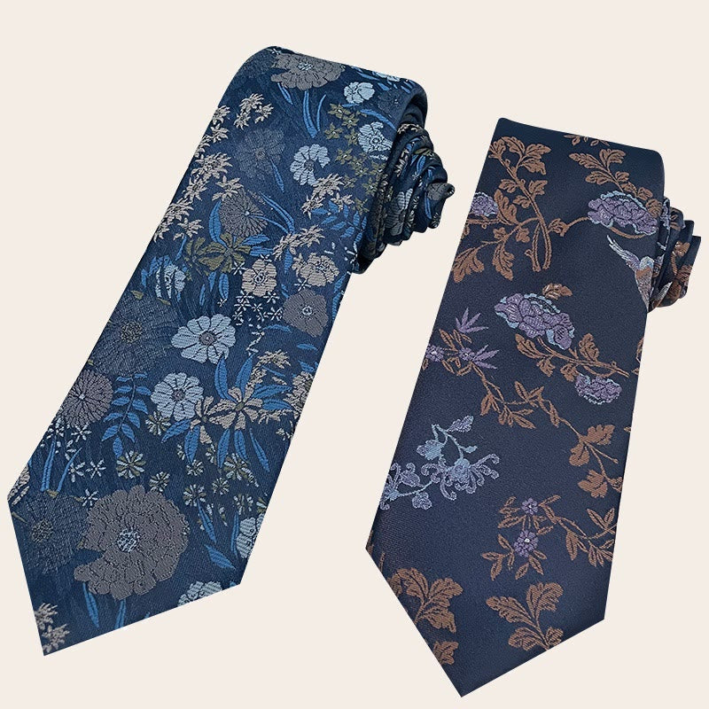 Herren-Krawatte aus Polyester im Urlaubsstil mit Blumenmuster