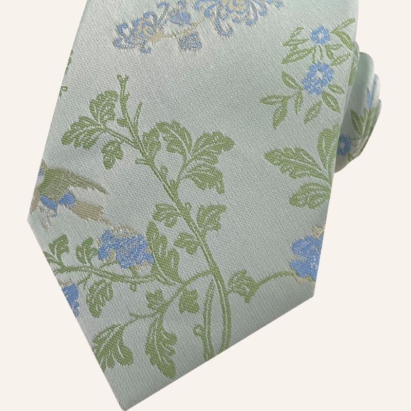 Herren-Krawatte aus Polyester im Urlaubsstil mit Blumenmuster