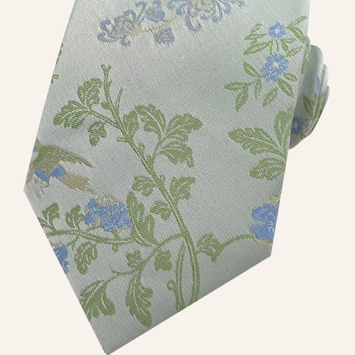 Herren-Krawatte aus Polyester im Urlaubsstil mit Blumenmuster